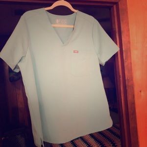 Figs scrub top.  Royal Blue and Sea Glass. $30 ea